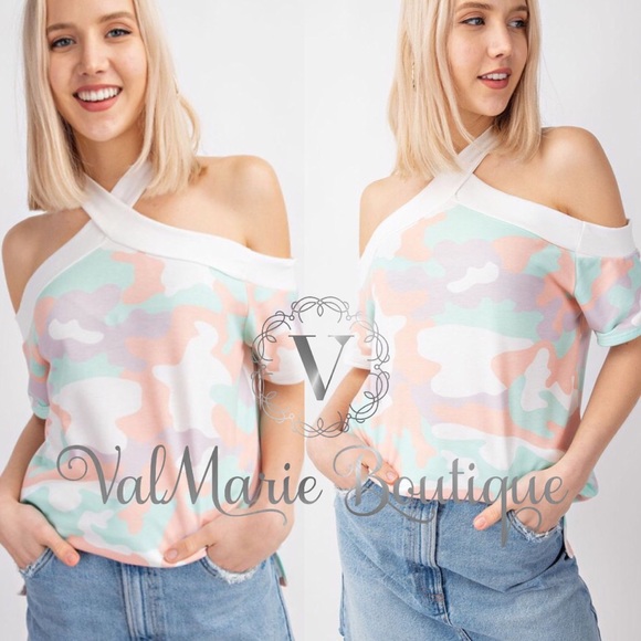 SHERBET SUNRISE pastel Camo top - Picture 2 of 7